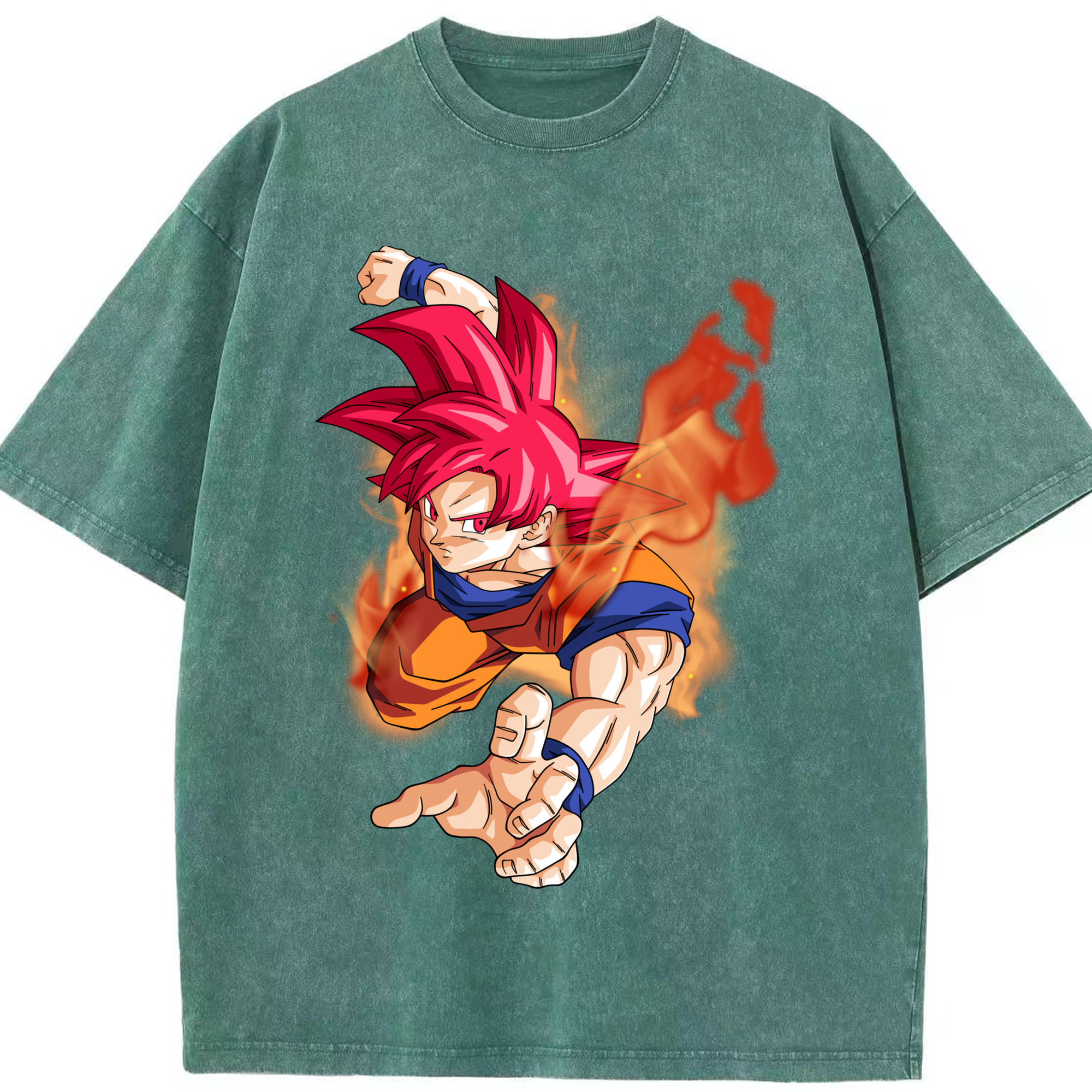 （画像用） ドラゴンボール 孫悟空（そん ごくう）Son Goku カカロット DRAGON BALL Kakarotto 綿100% ヴィンテージ風 半袖Tシャツ（フロントプリント）